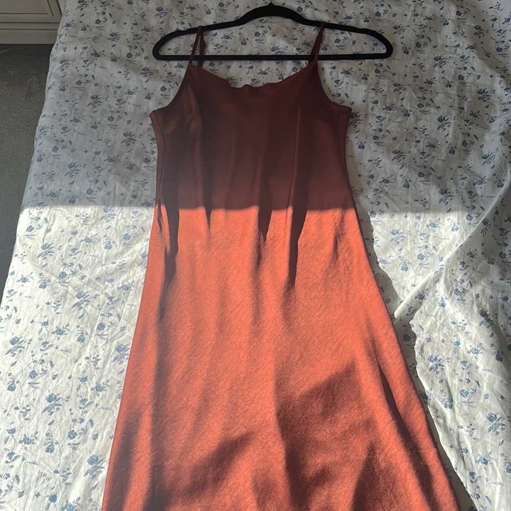 Copper Midi Slip Dress